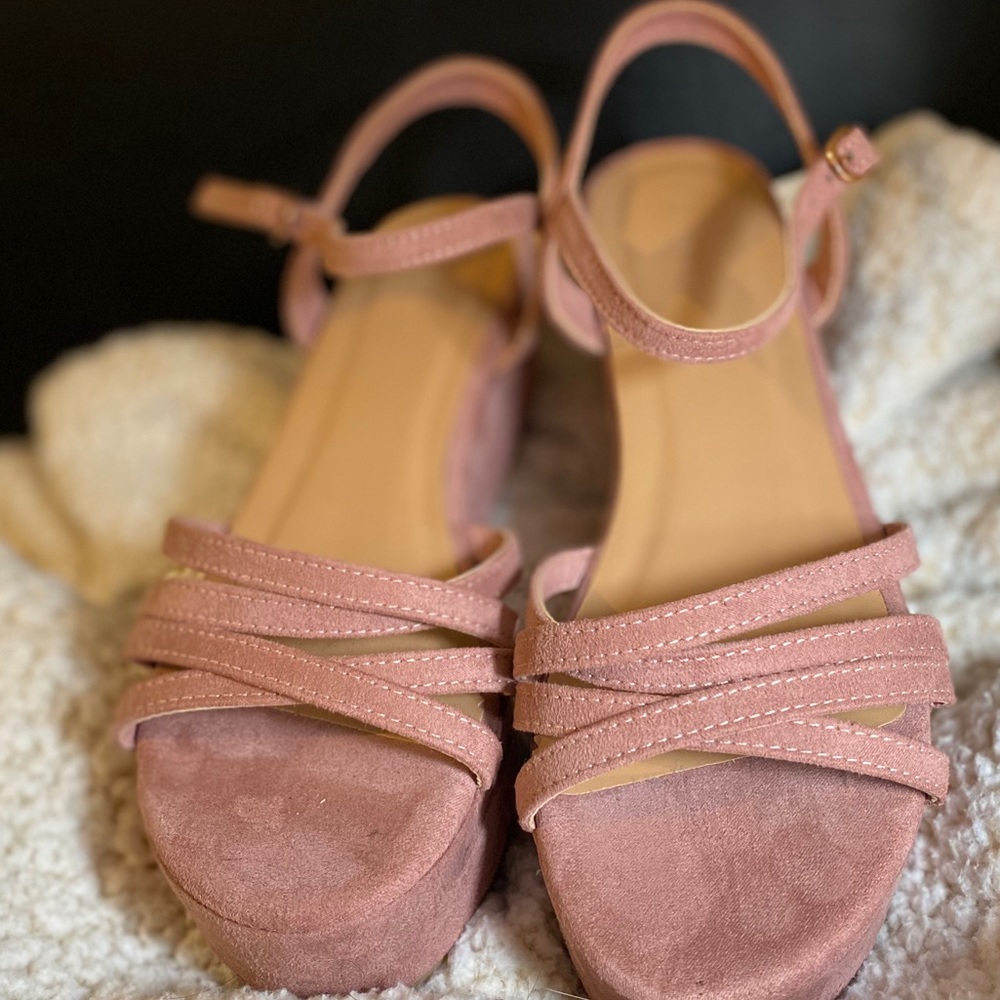 Platform Sandals Velvet Suede